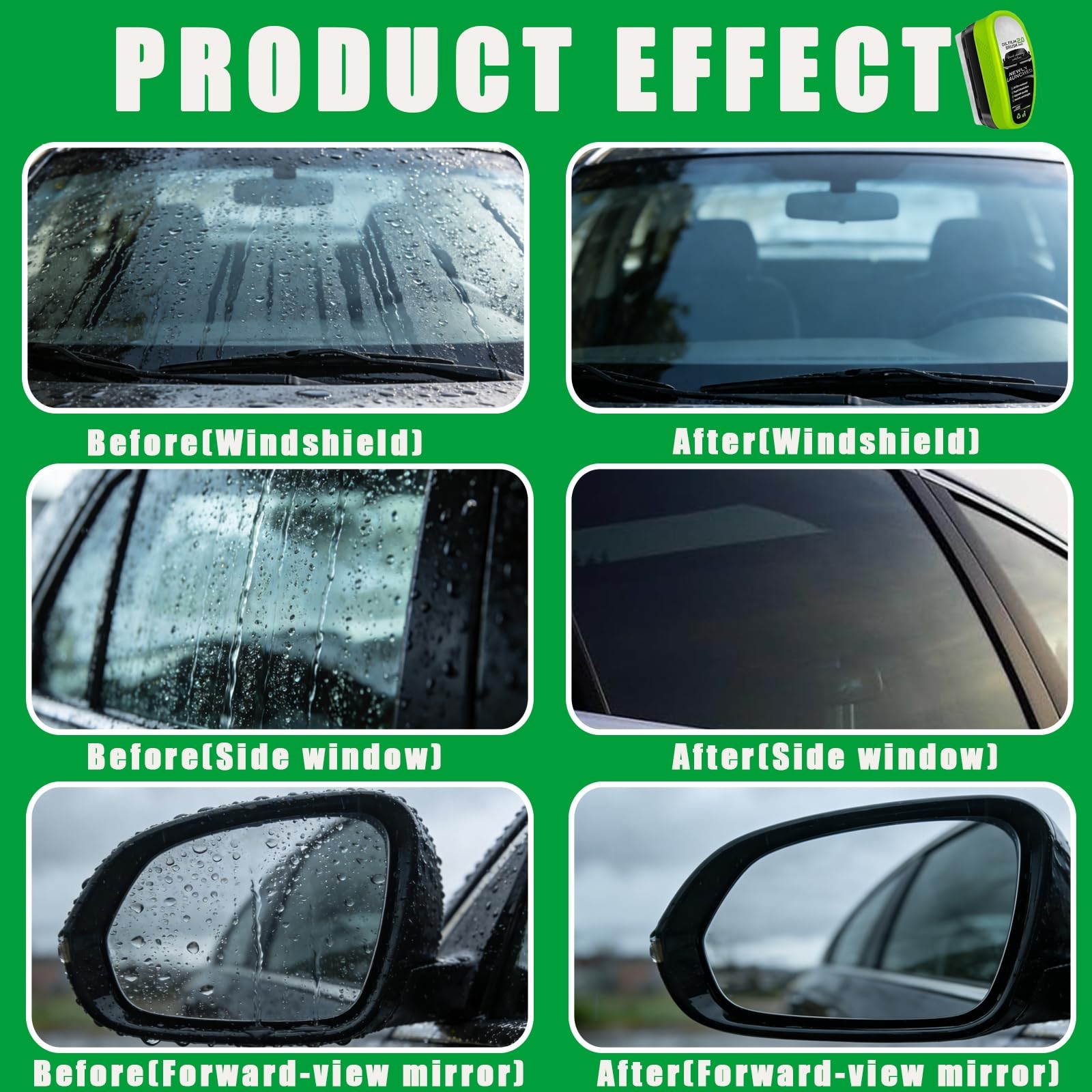 2 Set Clear Vision Windshield Cleaner,Clear 0.5 Fl Oz (Pack of 2), 2pcs