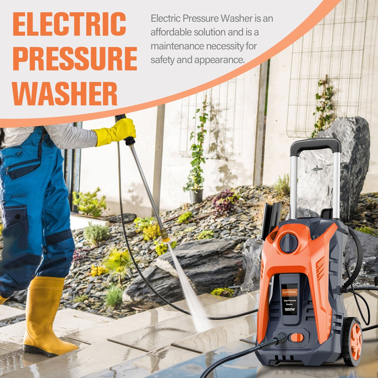 Pressure Washer 4200PSI 2.0GPM, Powerful Cleaning, 4 Nozzle Tips, for Car