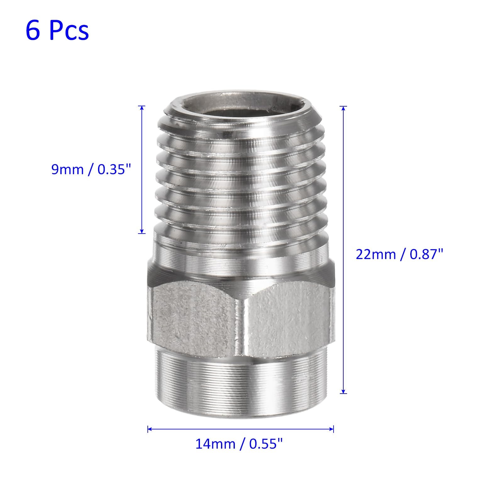 Surface Cleaner Nozzle Tips 6 Pack 25 Degree 1/4 NPT Male Replacement