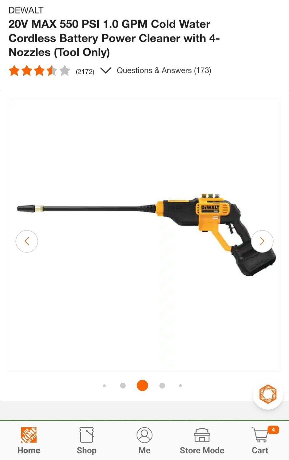 ⭐️NEW⭐️ DeWalt 20V MAX 550 PSI Cold Water PressurePower Cleaner DCPW550B