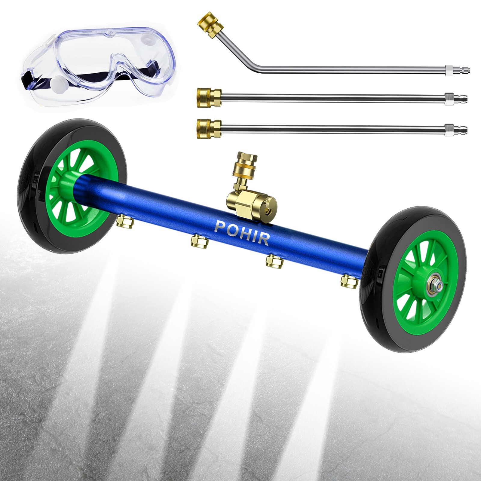 POHIR 16″ Pressure Washer Undercarriage Cleaner 4800 PSI Under Car Washer Broom