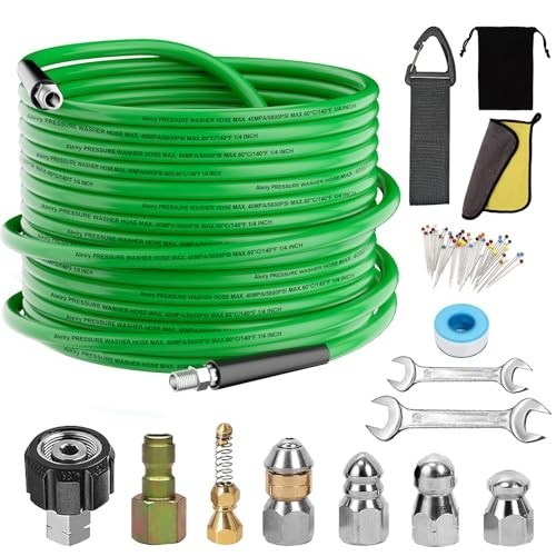 Sewer Jetter Kit 50 FT 5800 PSI 1/4 NPT Pressure Washer Drain Cleaning Hose