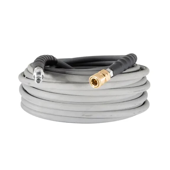50ft Industrial Pressure Washer Grey Hose 4200 PSI With Couplers 275F 3/8″