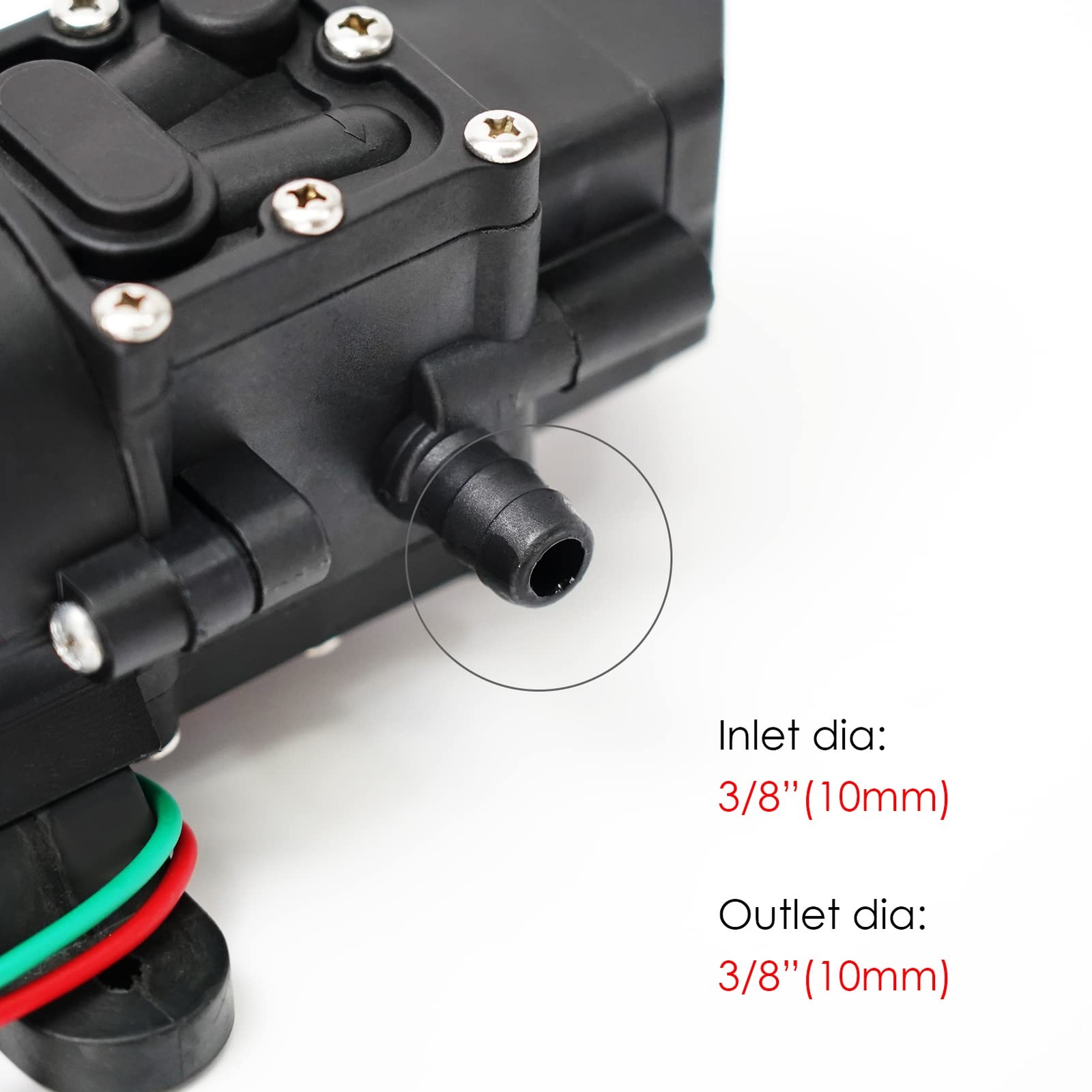 12V DC Fresh Water Pump with 2 Hose Clamp 12 Volt Diaphragm Pump Self Priming