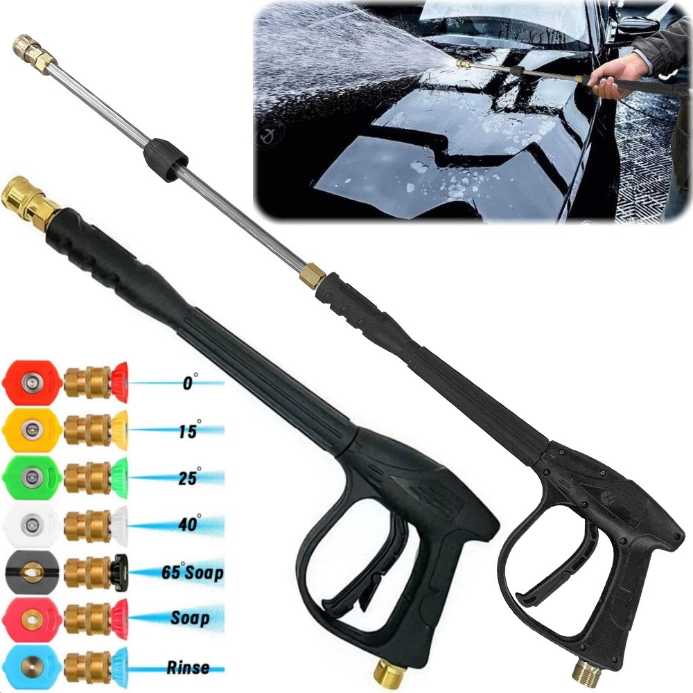 High Pressure 5800PSI Car Power Washer Gun Spray Wand Lance Nozzle Kit