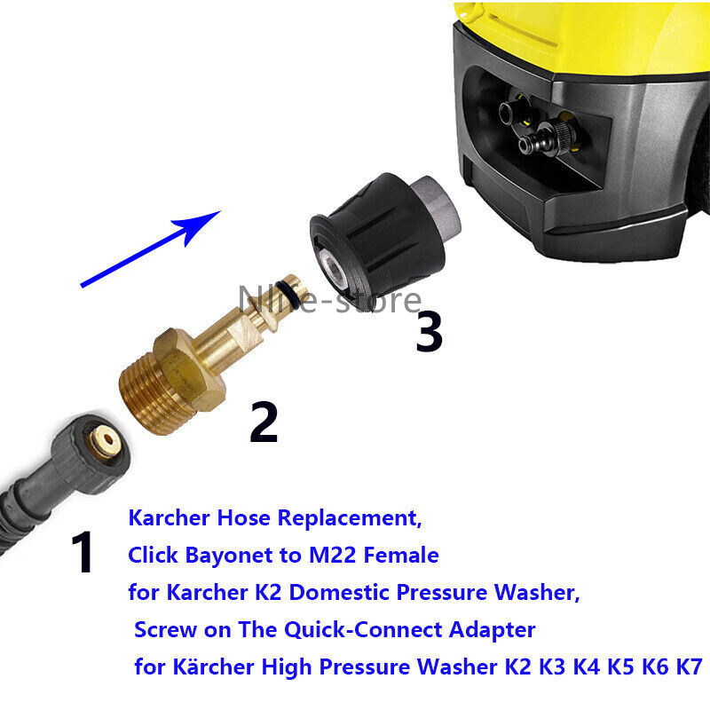 M22 14MM Adapter for Karcher Gun Pressure Washer Hose Pipe Quick Convert Garden