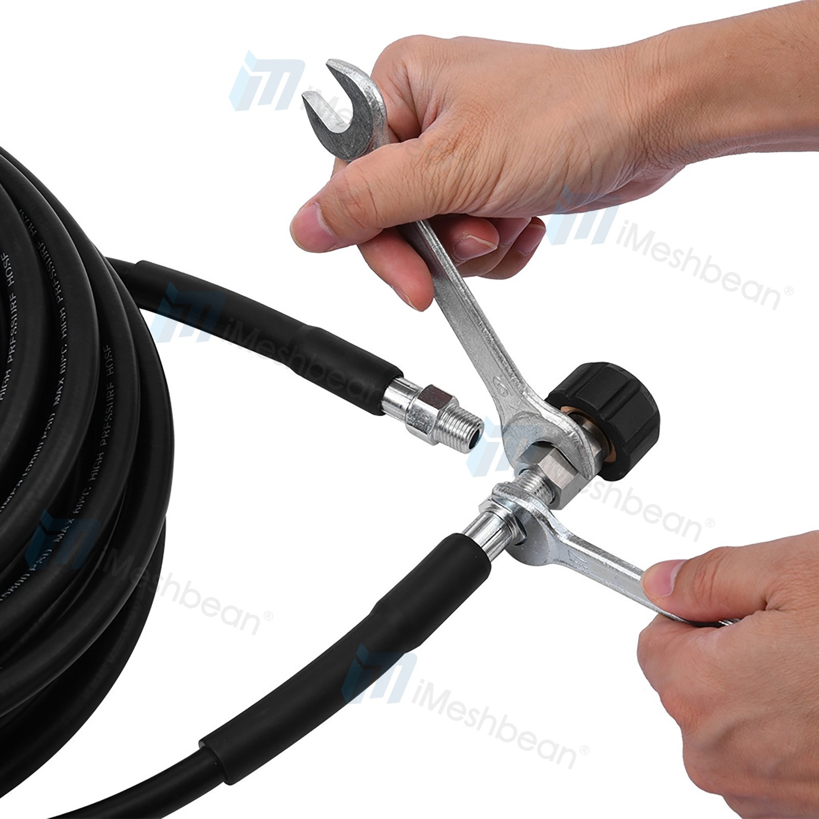 5800PSI Sewer Jetter Kit for Pressure Washer 50FT 1/4″ M-NPT Drain Cleaner Hose