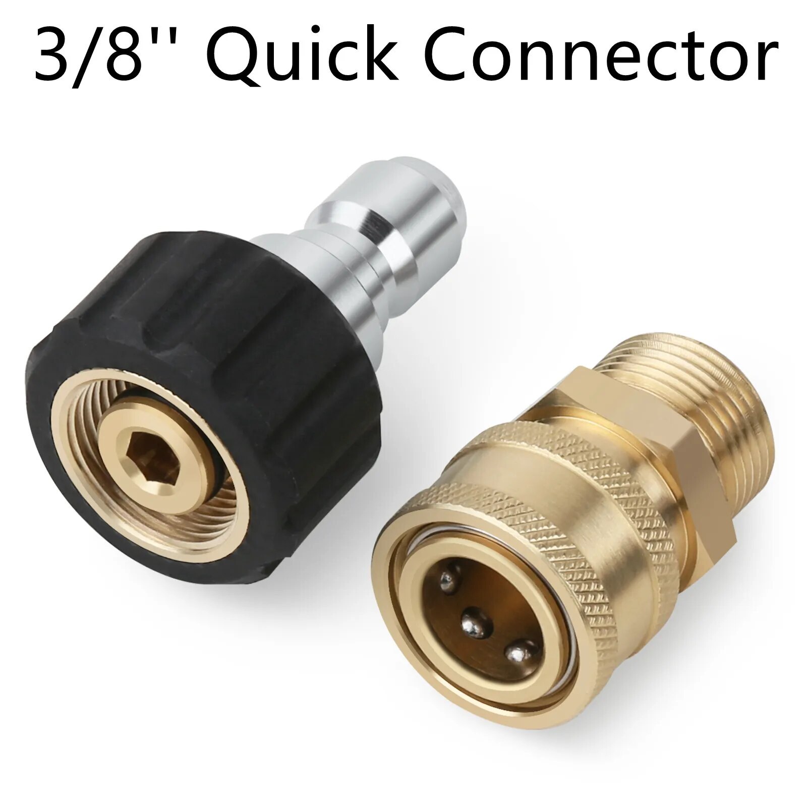 High Pressure Washer Adapter Set Quick Connector M22 (M22-14MM) to 3/8” & 1/4”