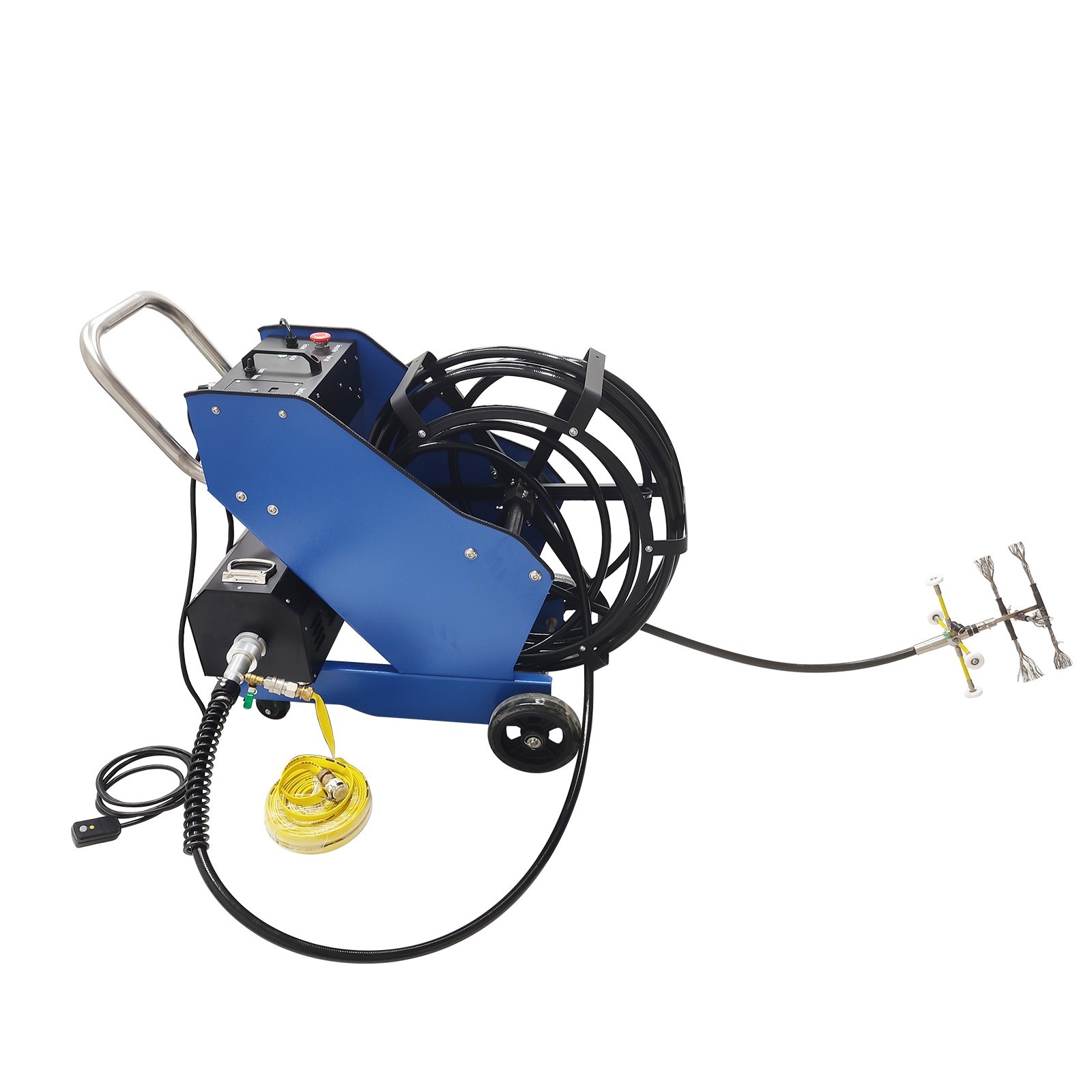 220V Commercial Kitchen Oil Fume Duct Cleaning Machine 6 Brushes suit 100-800mm