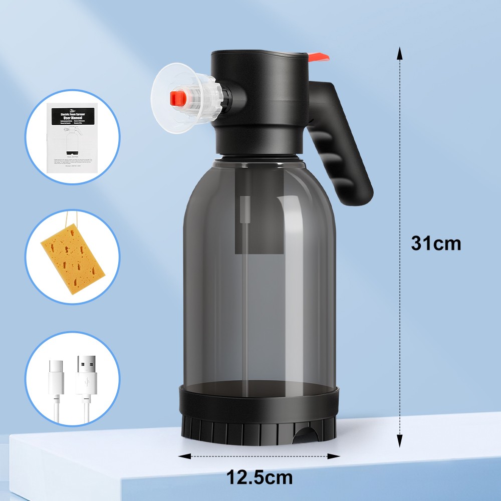 2L Electric Foam Spray Bottle Automatic Rechargeable Sprayer Cordless Car Wash