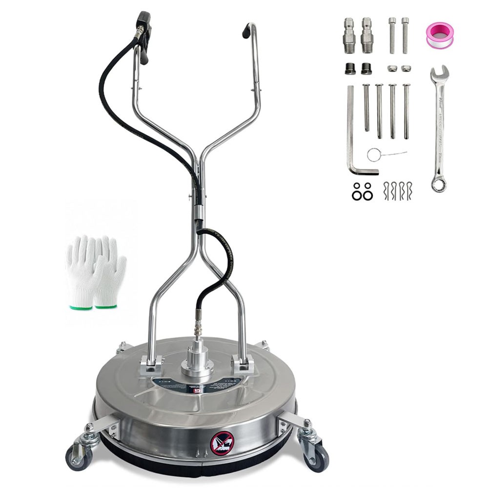 30″ Pressure Washer Surface Cleaner 4 Wheels Dual Handle 5200 PSI for Driveway