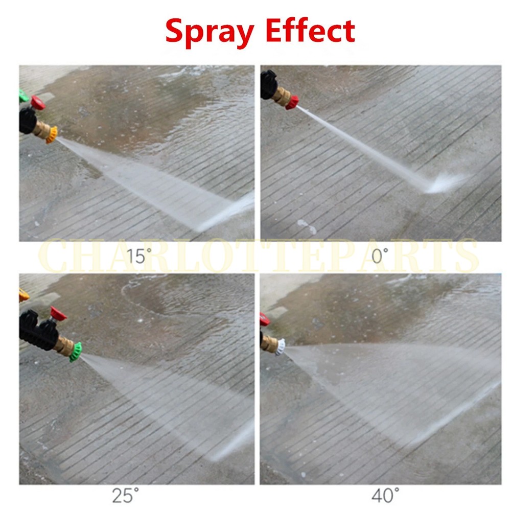 5pcs Pressure Washer Spray Tips Nozzles High Power Kit Quick Connect 1/4″ Set