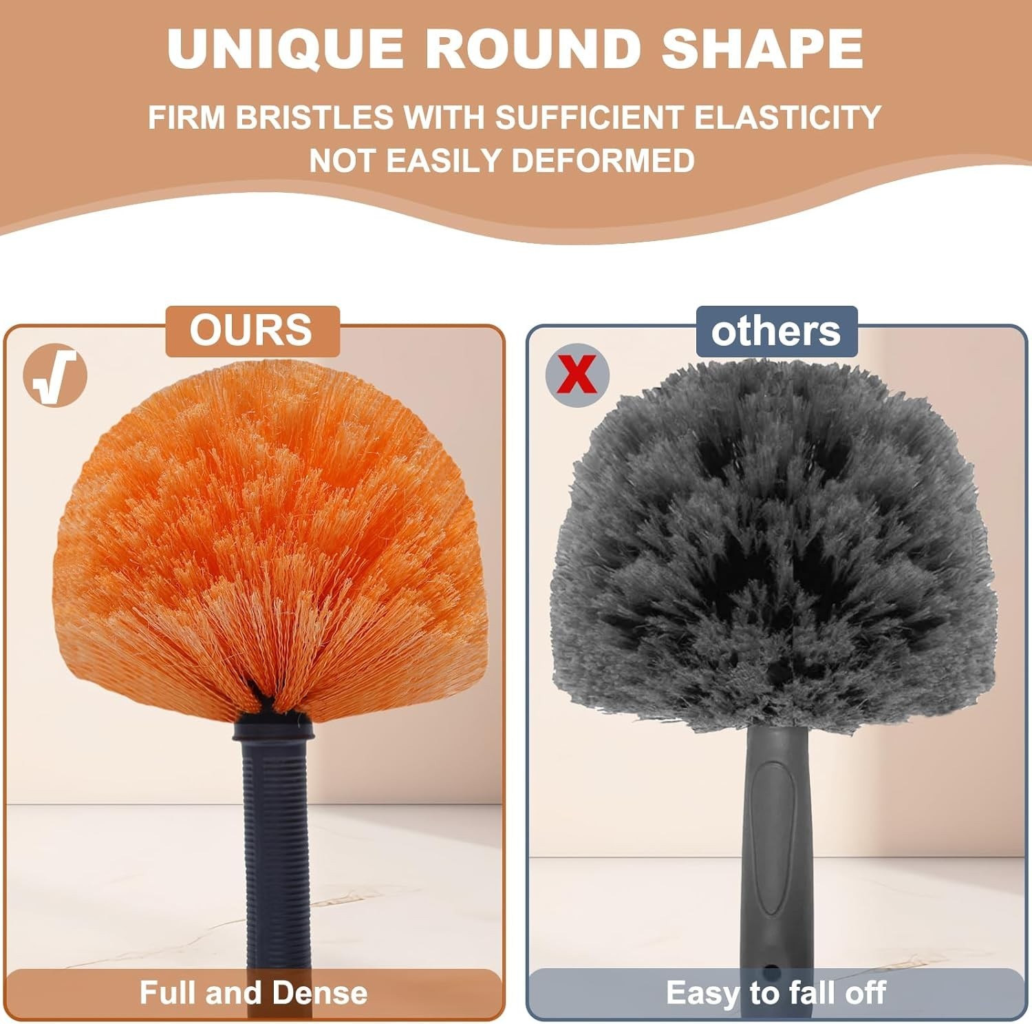 Tonmp Orange Twist-On Cobweb Duster Head Brush, Fits Standard 3/4 inch