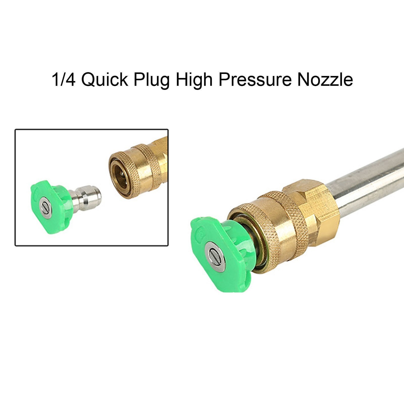 High Pressure Water Gun Nozzle 1/4 Inch 7 Colors Fan Shaped Multifunctional