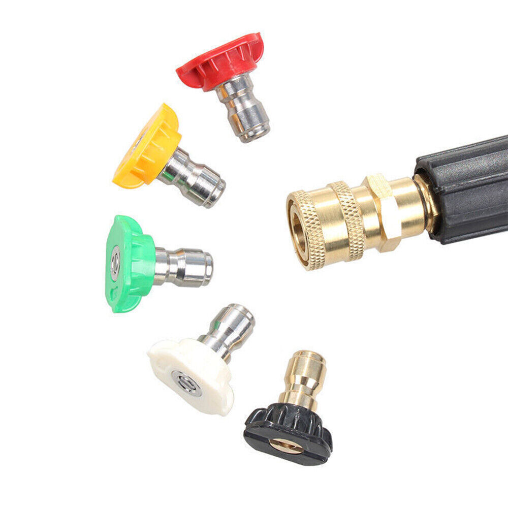 5pcs Pressure Washer Spray Tips Nozzles High Power Kit Quick Connect 1/4″ Set