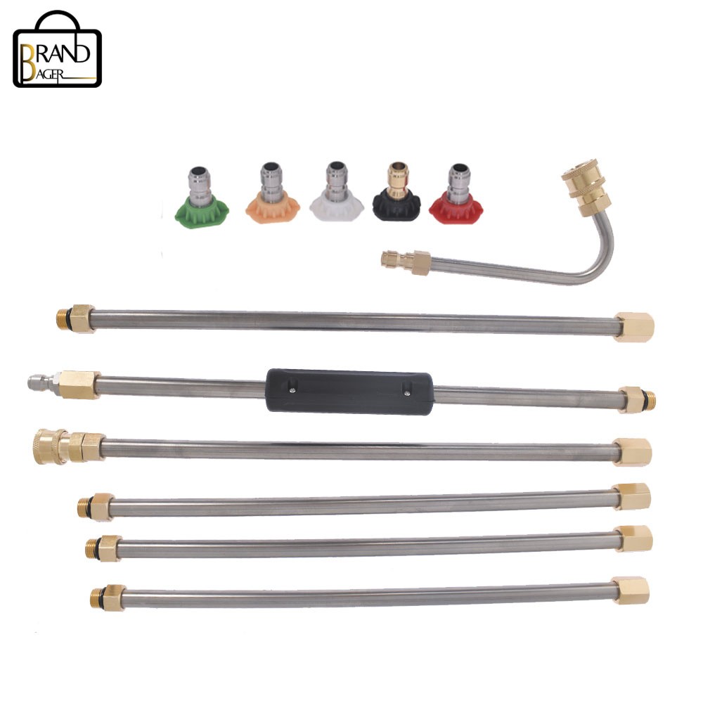 4000PSI Washer Extension Wand Set 5 Cleaner Nozzle+Hose Kit For Garden Cleaning