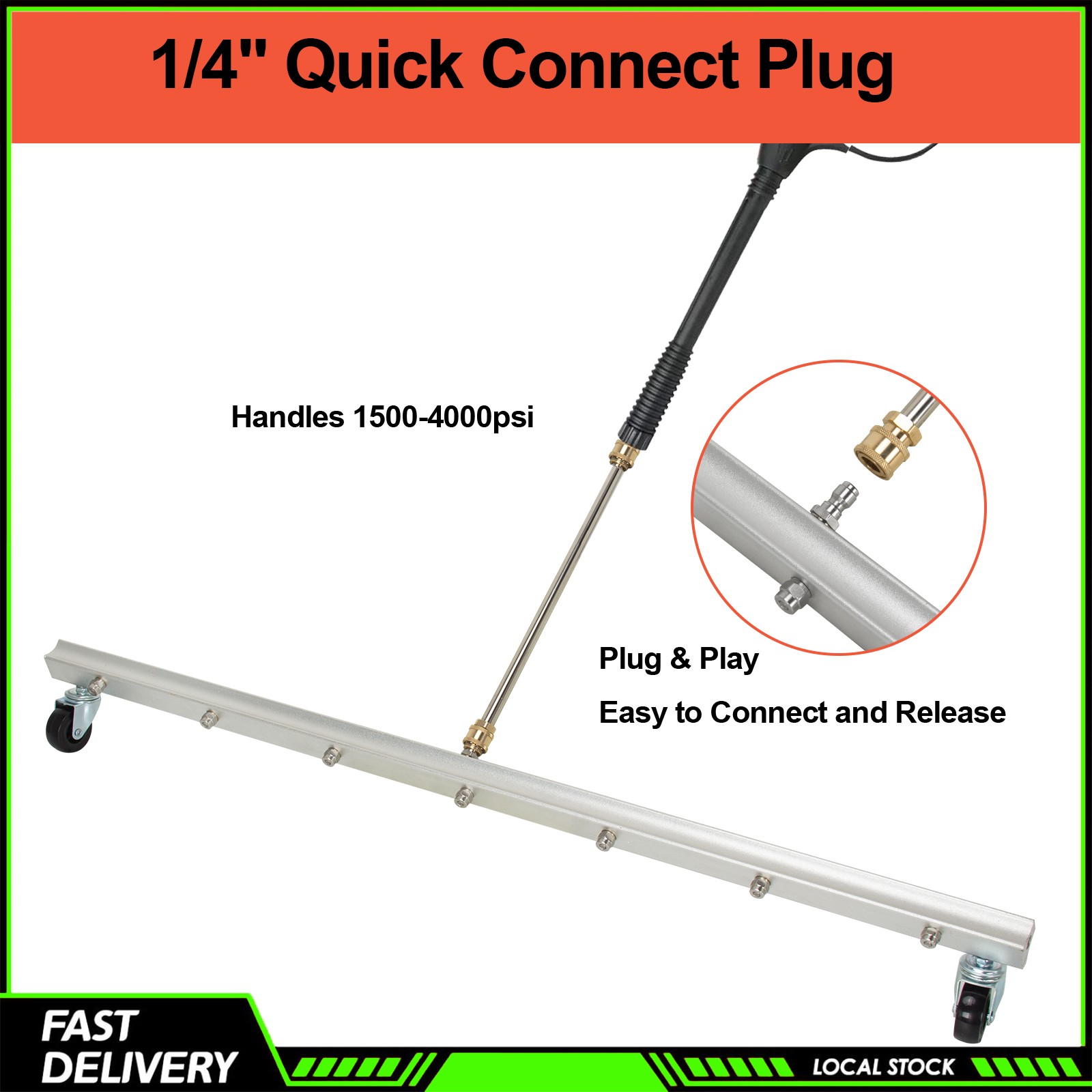 4000PSI Under Car Pressure Washer Undercarriage Cleaner Underbody Wash Broom 39″
