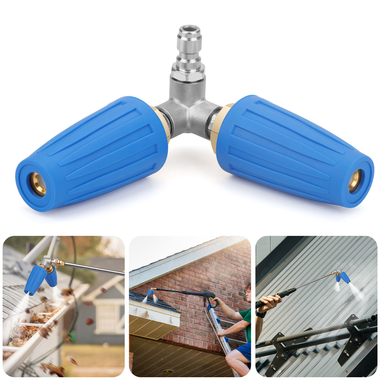 4000 PSI Dual Turbo Nozzle Pressure Washer 4-6 GPM 1/4″ Quick Connect Spray Tip
