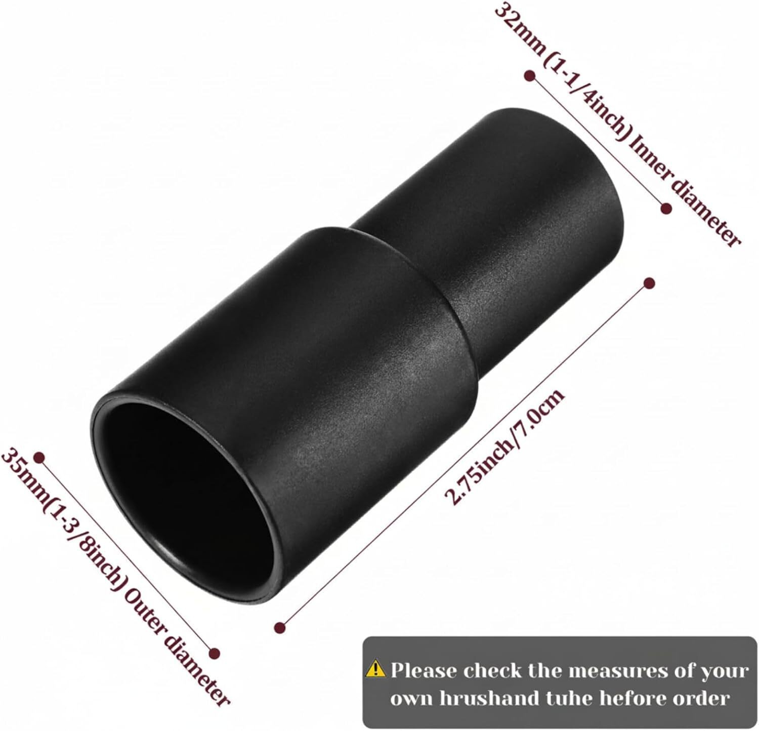 2 Pieces Cleaner Adapter 35mm (1-3/8 Inch) to 32 mm (1-1/4 Inch) for Inner Diame