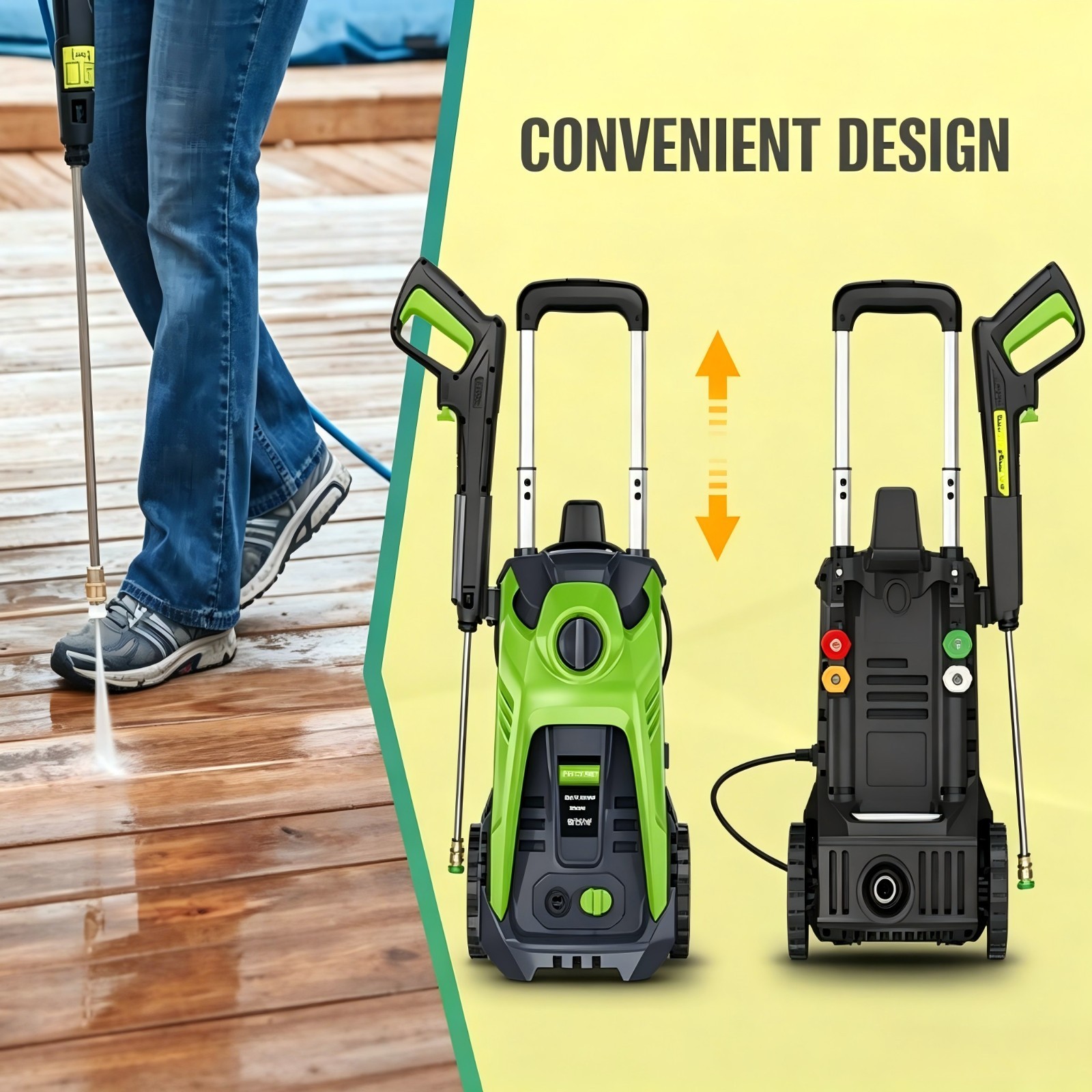 Pressure Washer 4200PSI 2.0GPM, Portable Design, 500ML Soap Tank, for Driveway