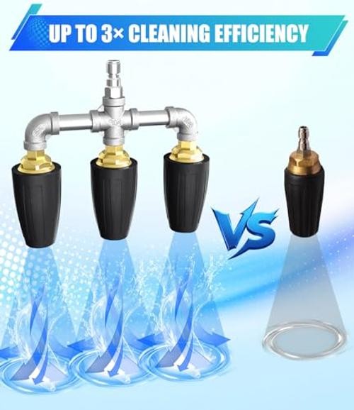 Black Triple Turbo Nozzle Pressure Washer – 3-in-1 Power Washer
