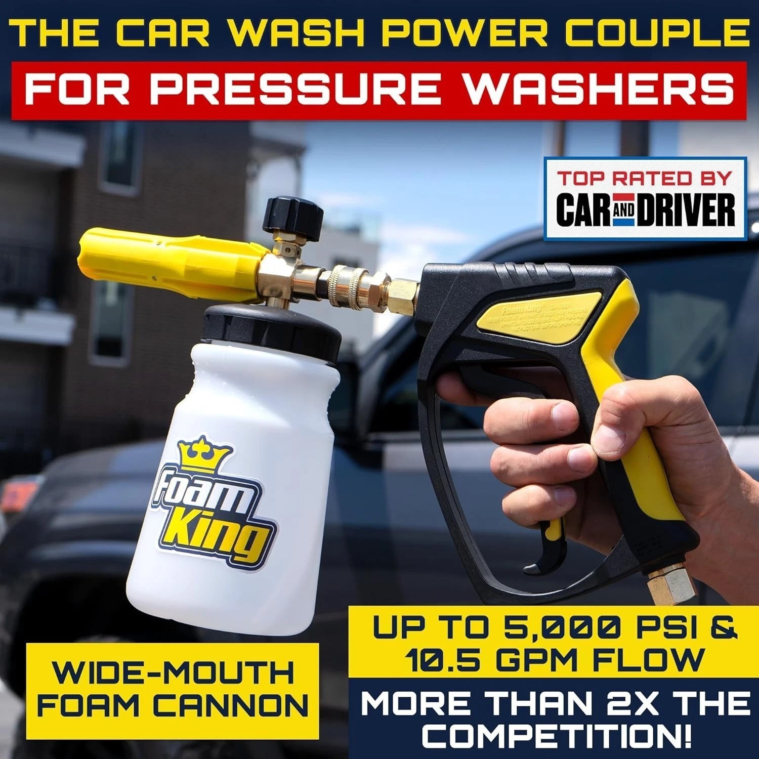 Glass & Plastic Foam Cannon: Stubby Sprayer, Swivel, Ultimate Cleaning Tool
