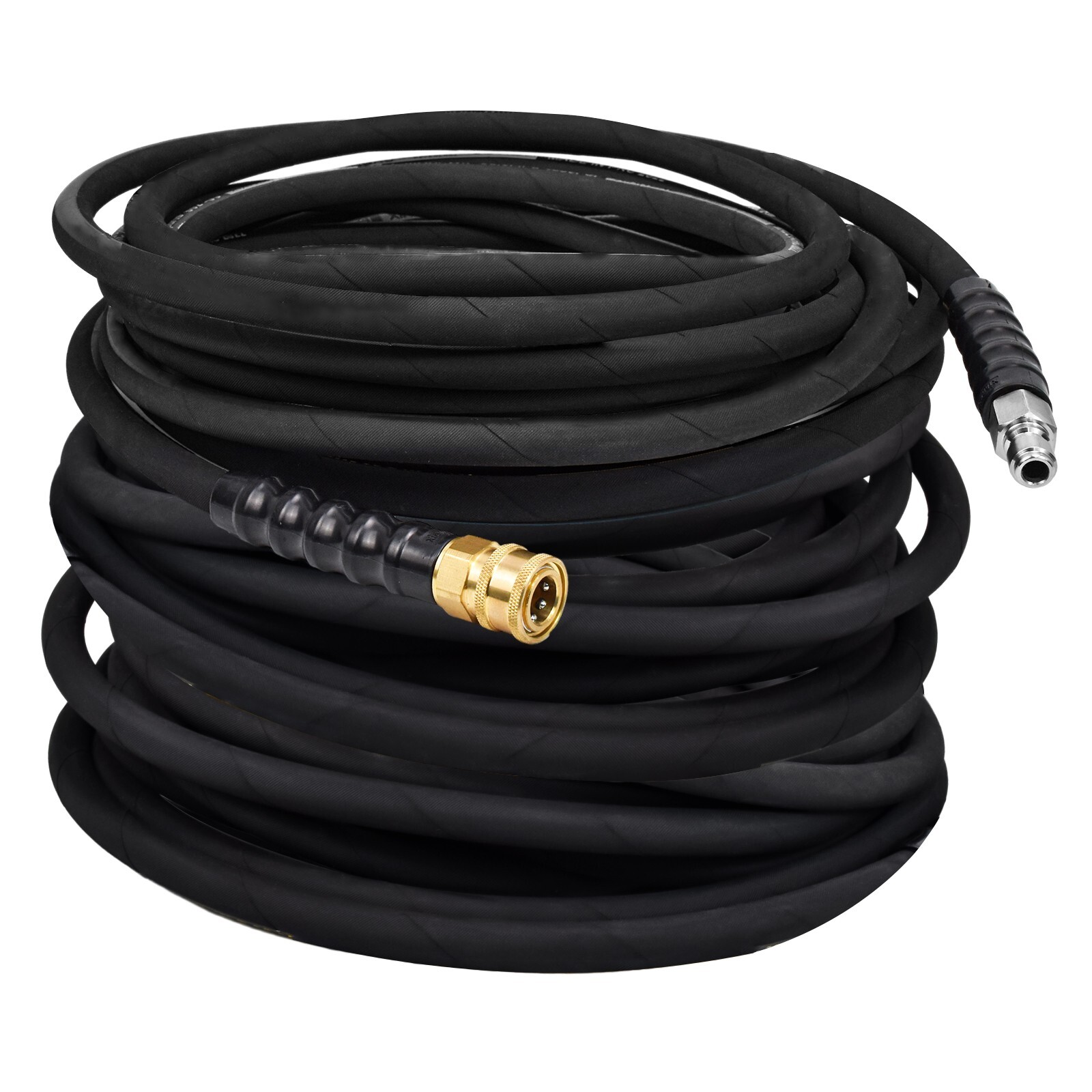 Hot Water Pressure Washer Hose 3/8″ x 100ft 6000 psi Non-Marking 2 Steel Braid