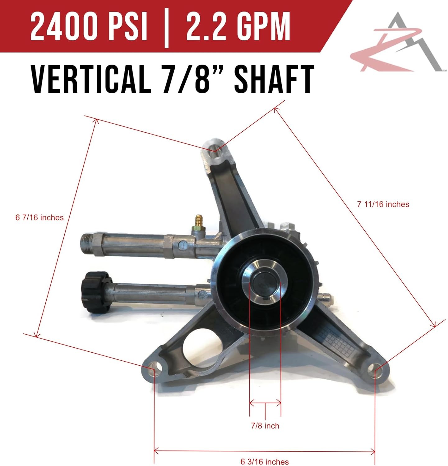 OEM AR Annovi Reverberi Rear-Facing or Left-Handed SX Pump 2400 PSI 2.2 GPM
