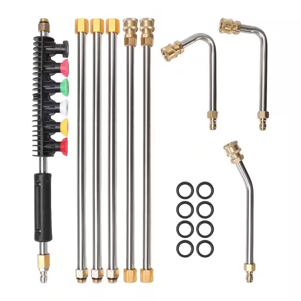 9-Pack 4000 Psi Pressure Washer Extension Wand, 1/4 In. Quick Connect Gutter Cle