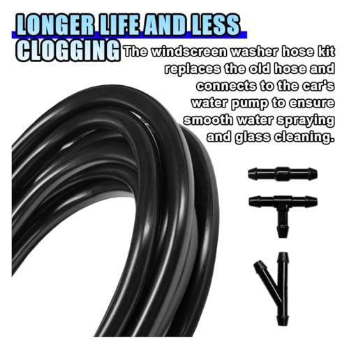 Universal Car Windshield Washer Hose Kit, 4M/13Ft Rubber Washer Fluid 31PCS