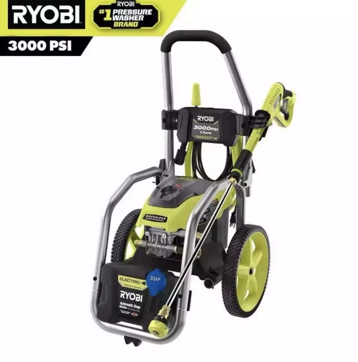 *NEW* RYOBI RY143011VNM 3000 psi Brushless Elecric Pressure Washer w/ Soap Tank