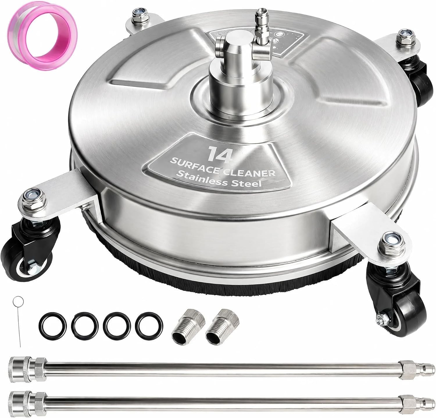 Effortless 14″ Surface Cleaner with 4 Wheels – Perfect for Patios & Driveways