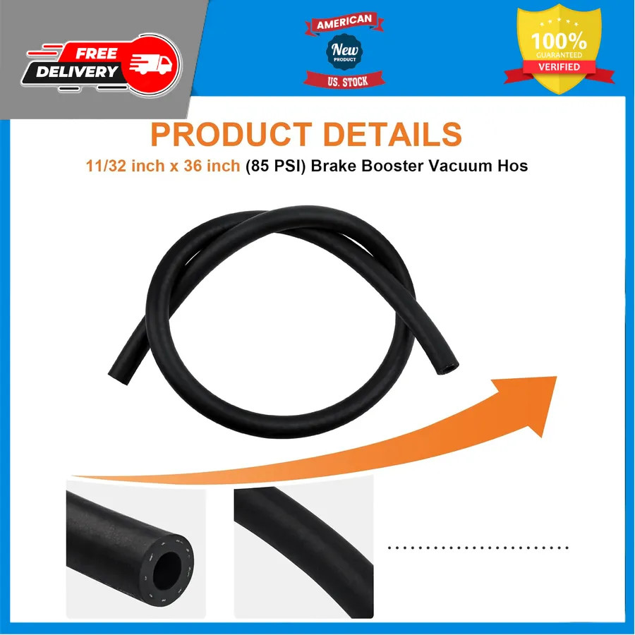27232 Brake Booster Vacuum Hose 11/32′ x 36′ 85 PSI Automotive Replacement Line