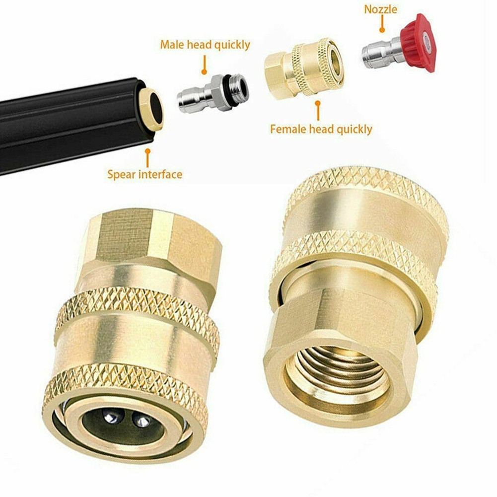 2pcs Pressure Washer Coupler Brass Fittings 1/4 Inch? Quick Connect To Female