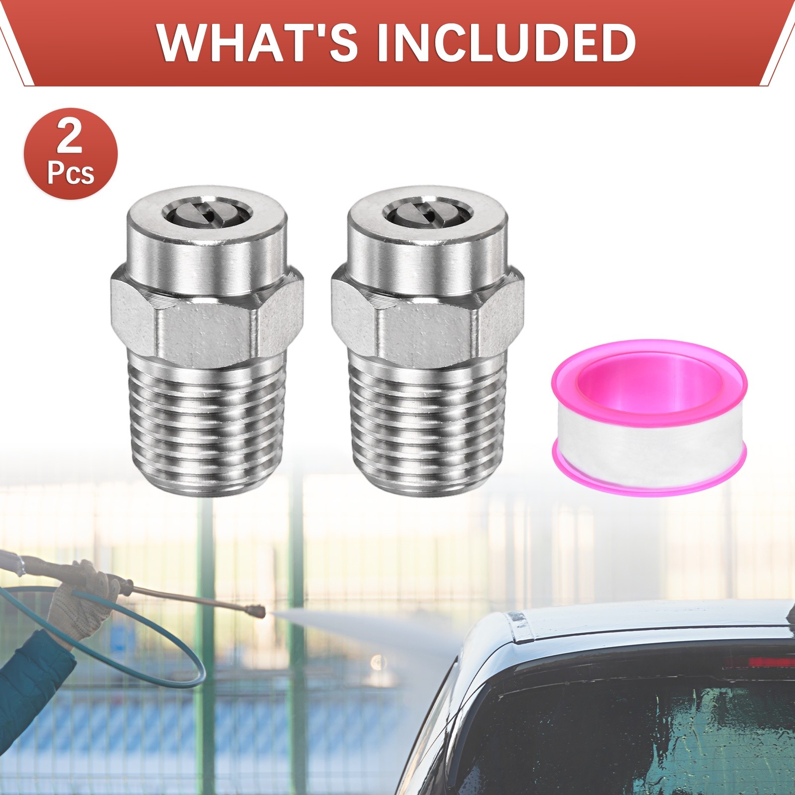 1/4″ NPT 40° Surface Cleaner Tip [2PCS] – Pressure Washer Nozzles [1.311MM Pore]