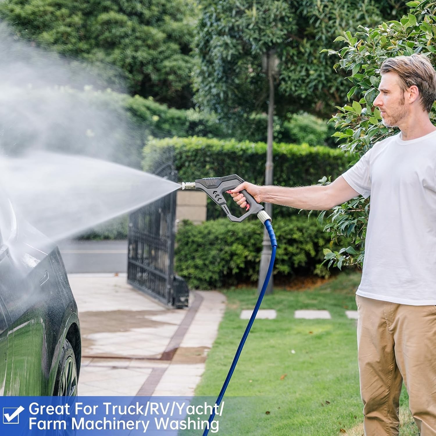 Versatile 25FT Power Washer Hose, Kink Resistant, Fits Most Brands, 4000 PSI