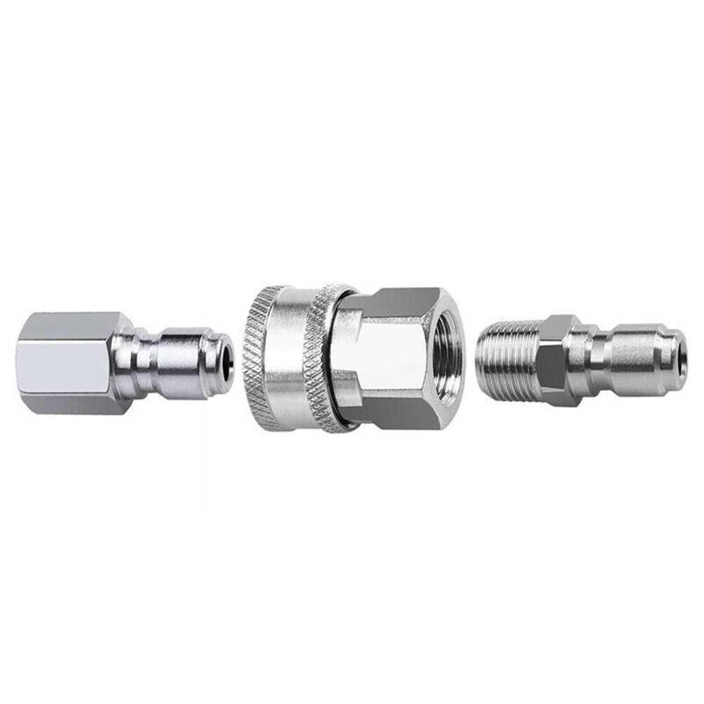 1 Set Stainless Steel 3/8 inch Quick Disconnect NPT Pressure Washer Adapters New