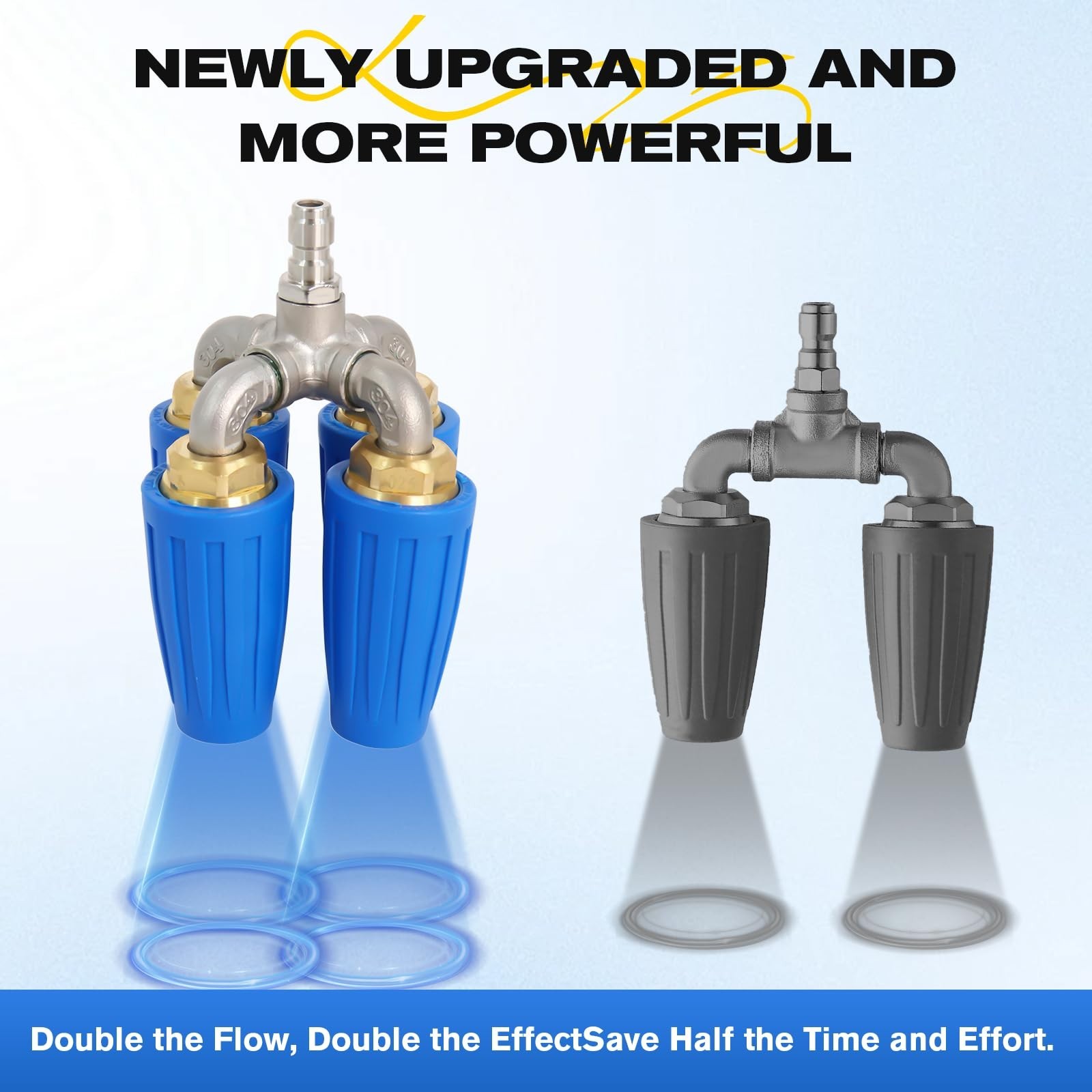 4-in-1 Turbo Pressure Washer Nozzle, 360° Rotating Tip, 5000 PSI, 1/4″ Quick Con