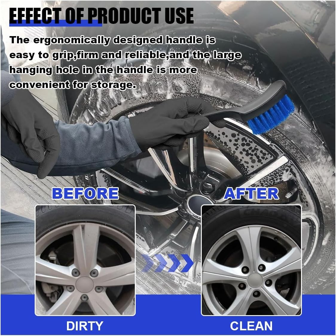 8.3×2.5 Inch Carpet Cleaning Brush, Scrub Brush for Floor Mats, Car Blue