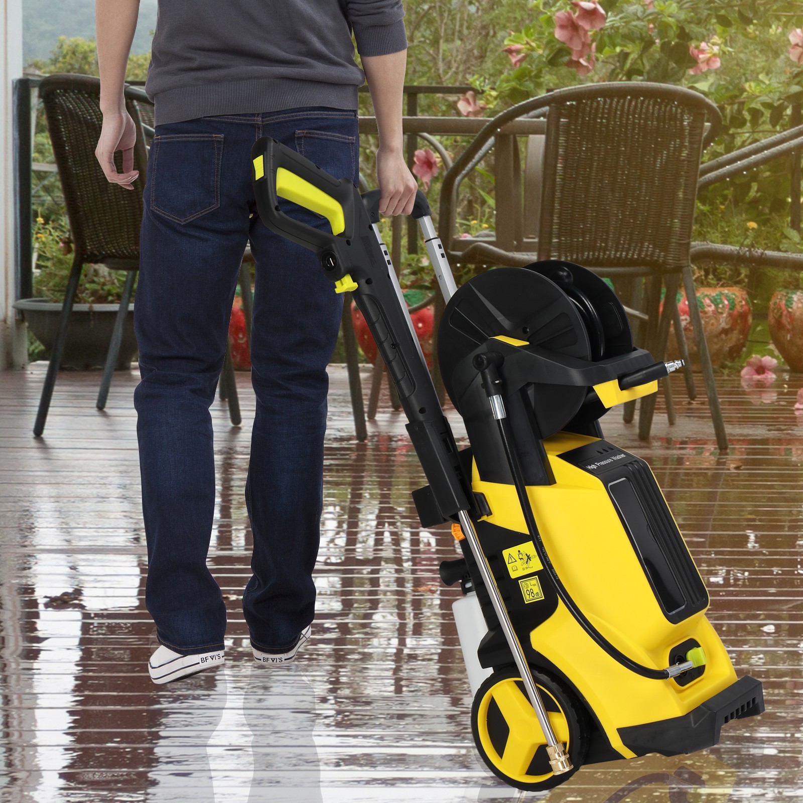 Portable 3800PSI Electric Pressure Washer w/ Touch Screen Adjustment Pressure US