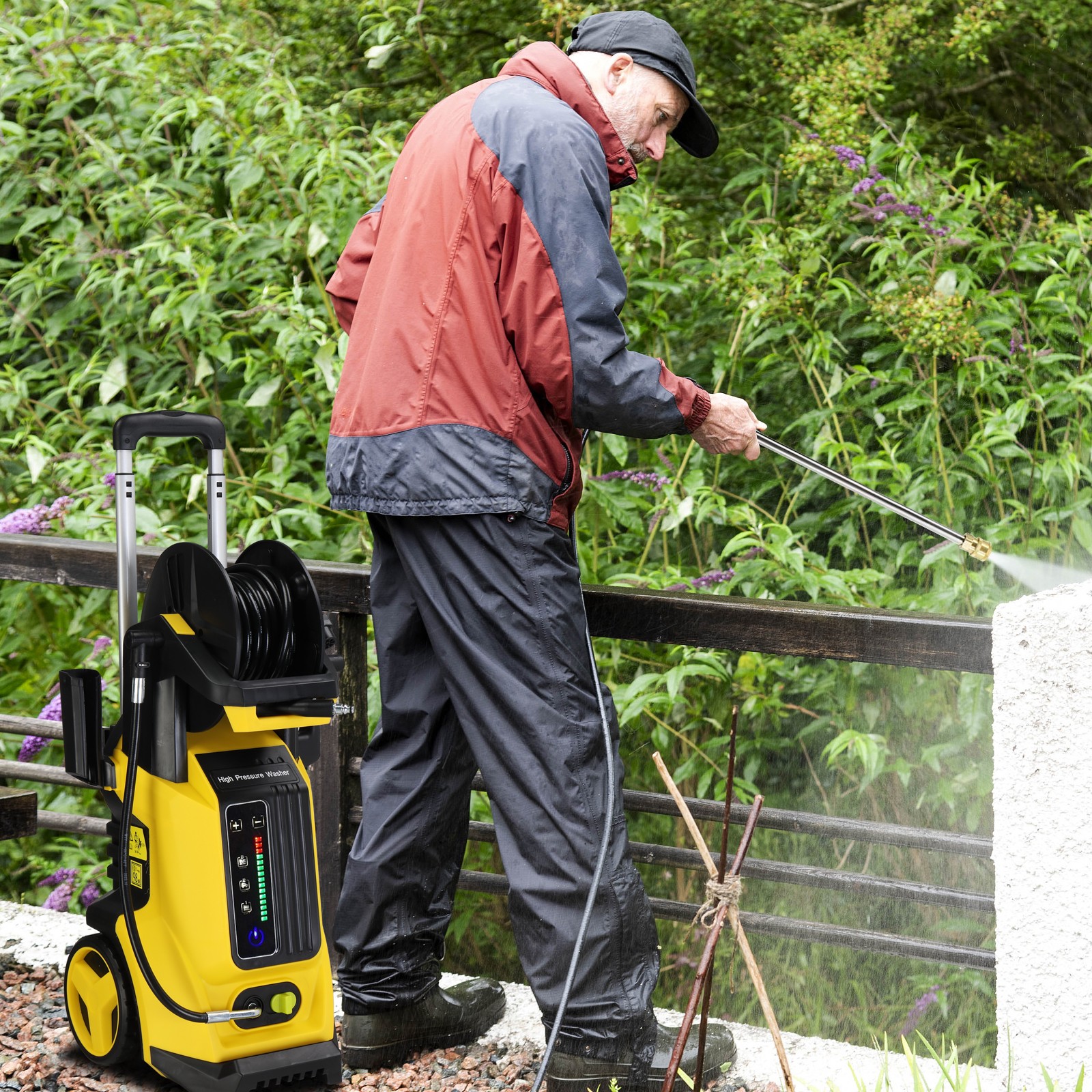 Portable 3800PSI Electric Pressure Washer w/ Touch Screen Adjustment Pressure US
