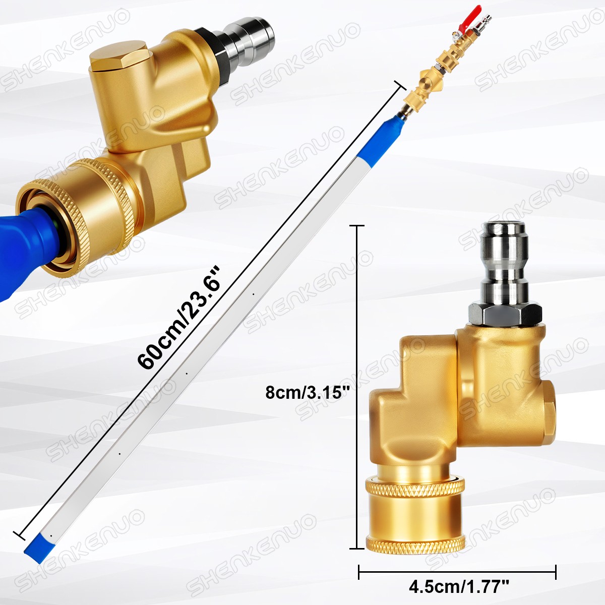 60cm/23.62in Radiator Cleaning Wand – Over 4500PSI Portable Pressure Washer Tool