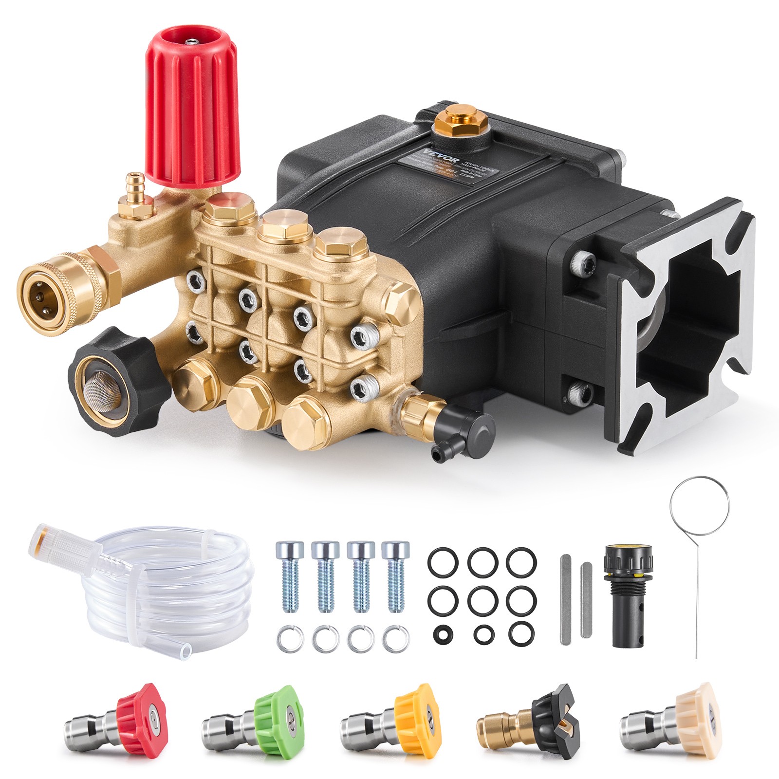 VEVOR Pressure Washer Pump 3/4″ Shaft Horizontal Triplex Plunger 3300 PSI 2.5GPM