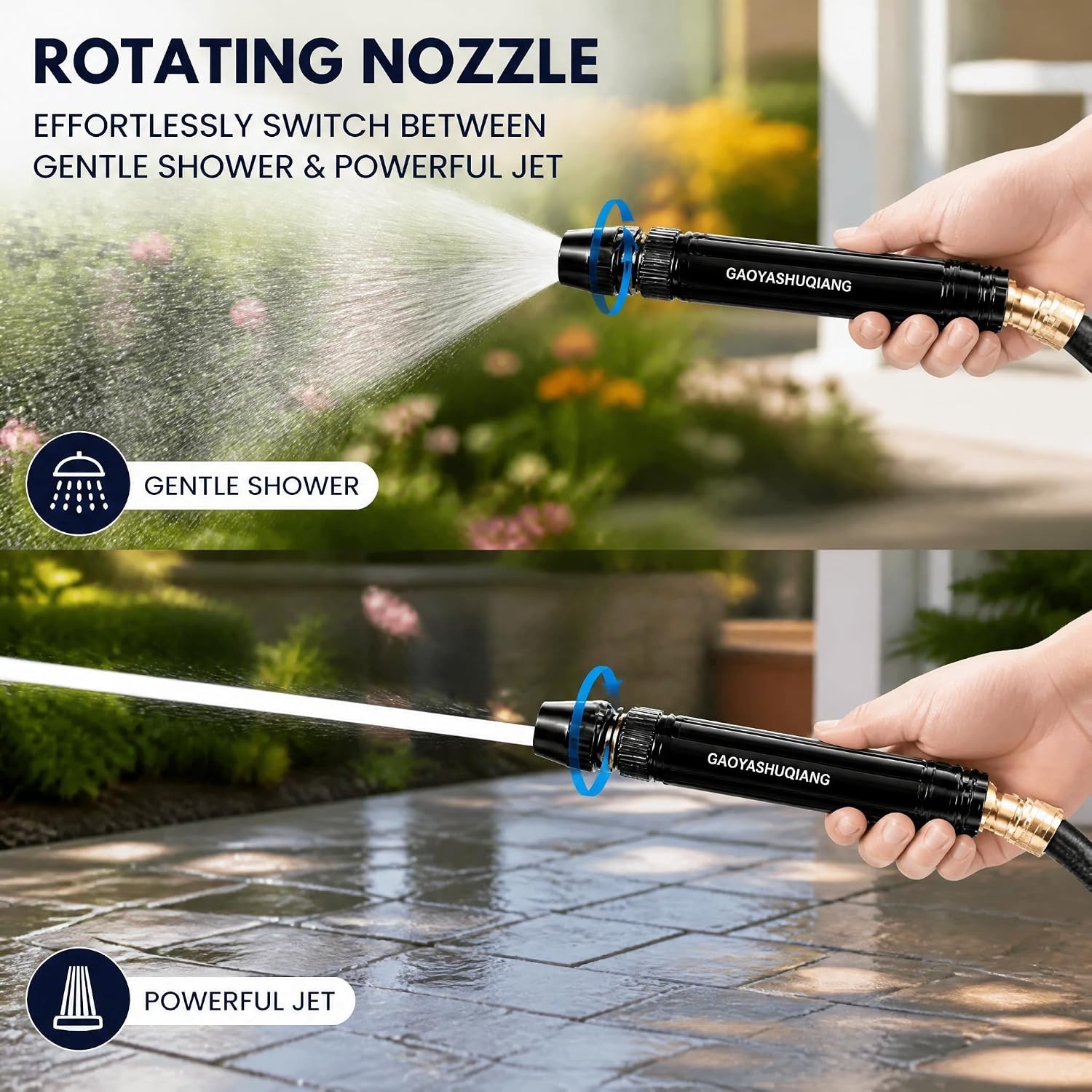 High Pressure Car Wash Water Gun with Booster Nozzle Portable Water Saving Gun