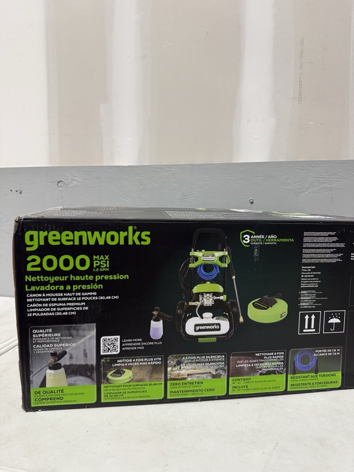 Greenworks 2000-PSI 1.2 GPM Heavy-Duty Cold Water Corded Electric Pressure