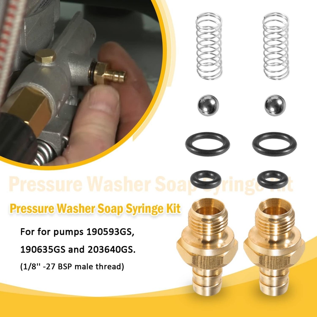 Pressure Washer Chemical Soap Injector Kit for pumps 190593GS, 190635GS 203640GS