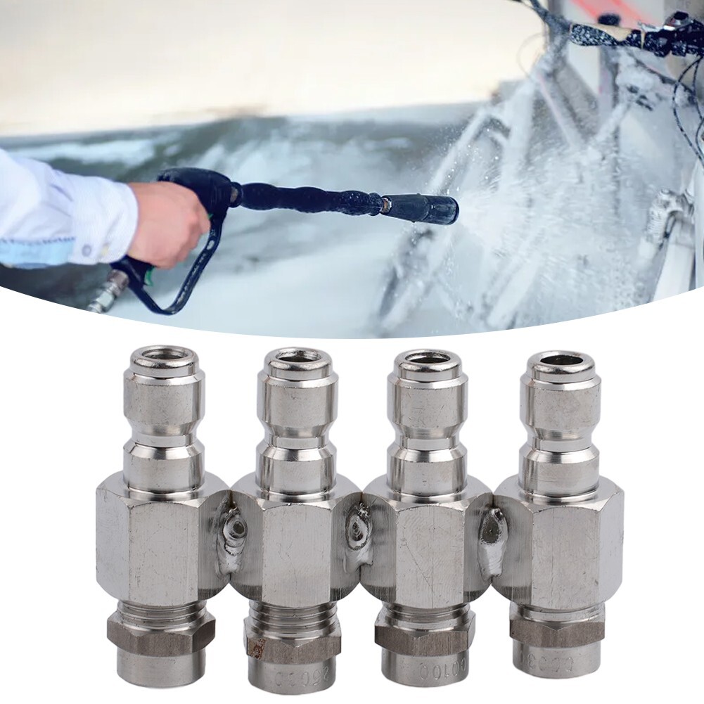 1* Pressure Washer Nozzle Kit 4-Way Tip Holder 1/4 Inch Quick Connect Soft Wash