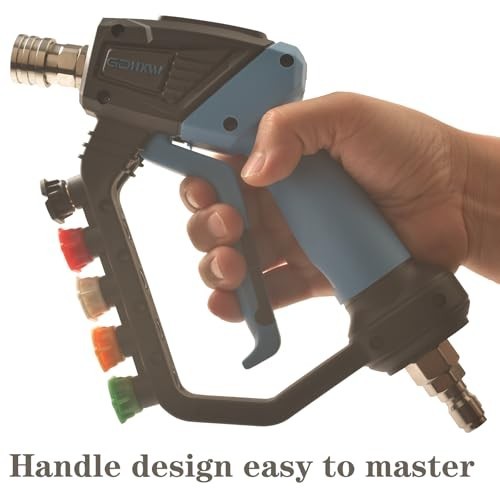 High Power Pressure Washer Gun with Swivel, 5 Nozzles, 5000 PSI, Loss Prevention