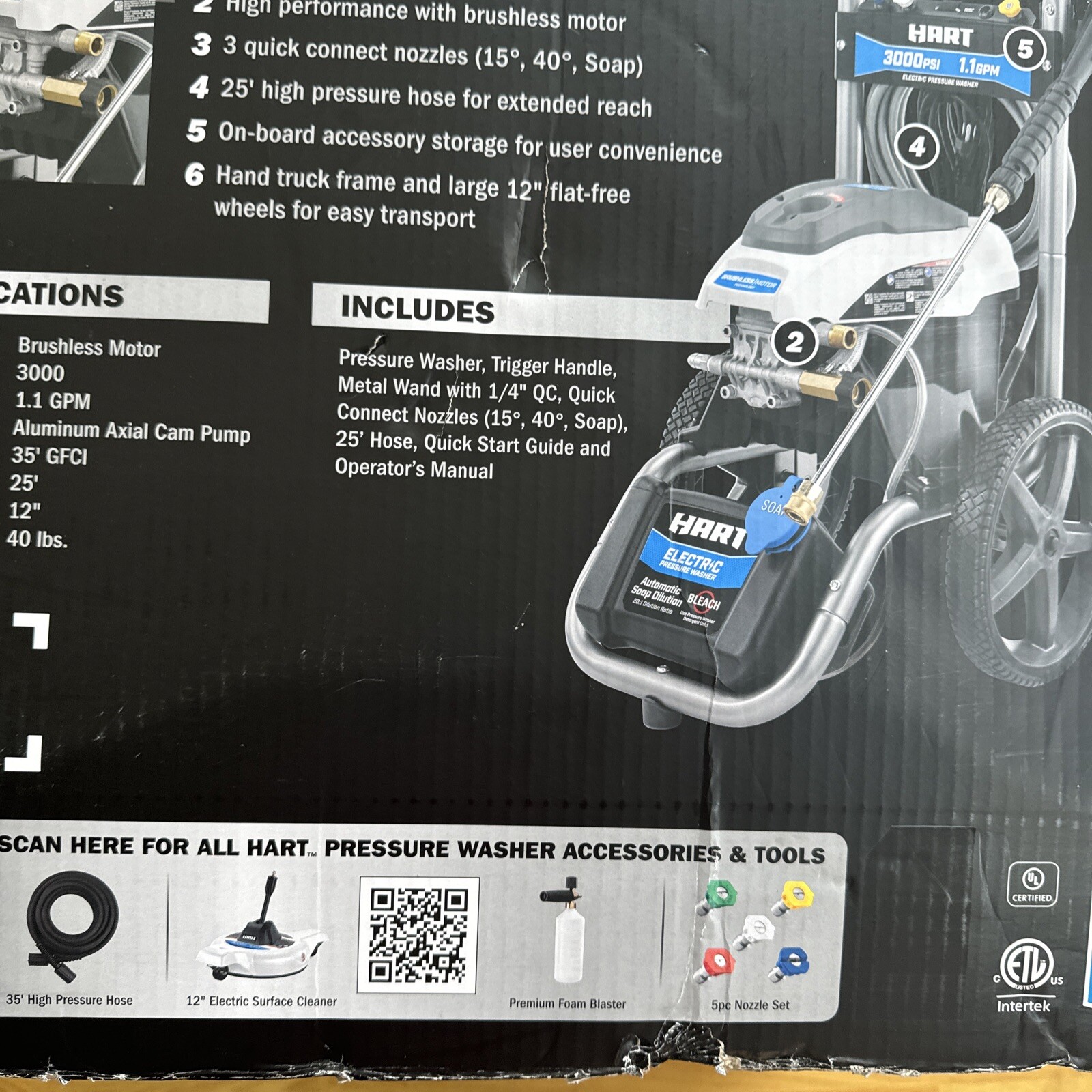 Hart HW143011VNM 3000PSI 1.1 GPM Cold Water Electric Pressure Washer (FVS027561)