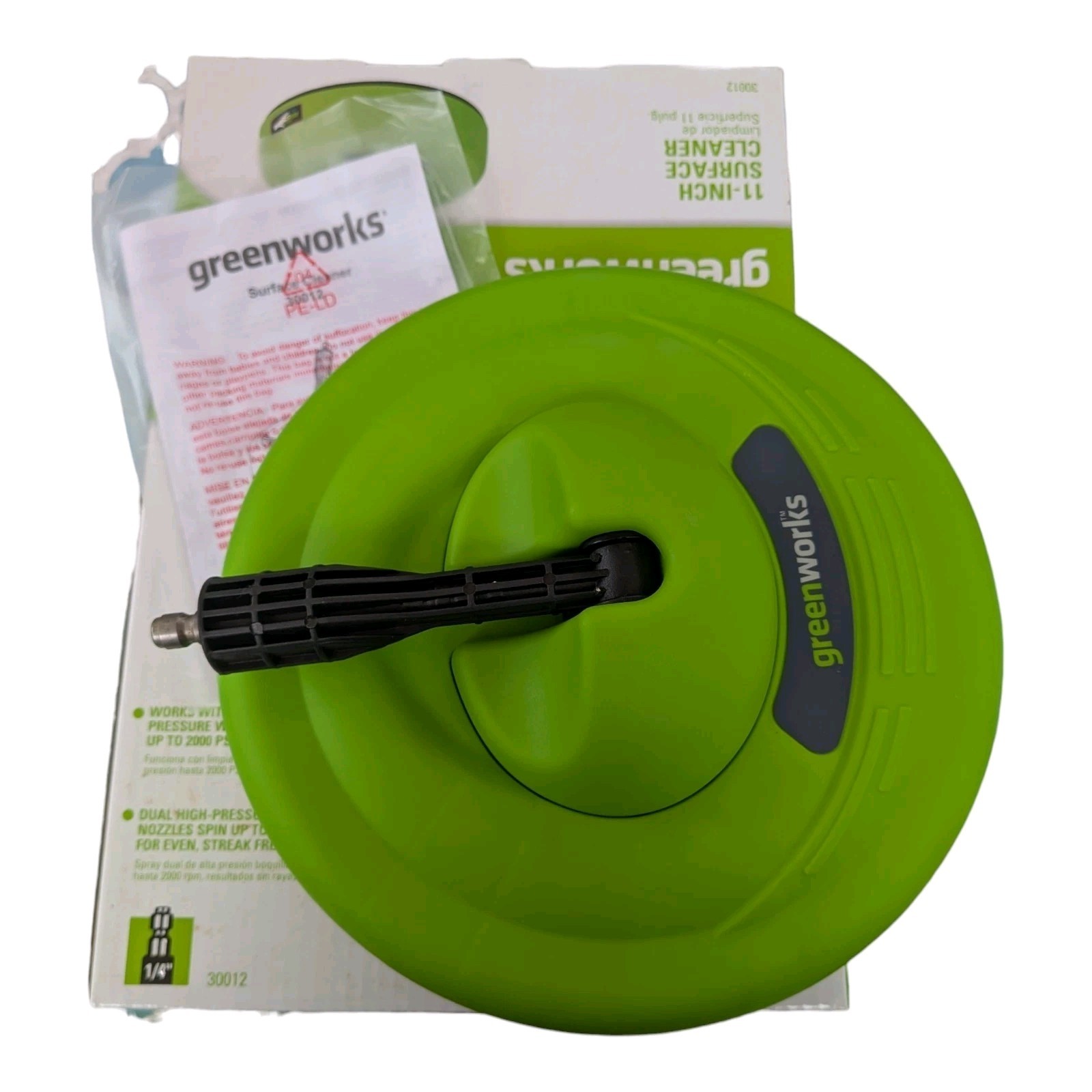 Greenworks 30012 11″ Surface Cleaner Attachment for Pressure Washers 2000PSI New